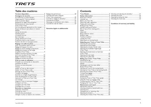 Trets Mode d'emploi, version 9-09 F-ENG - Hase Bikes