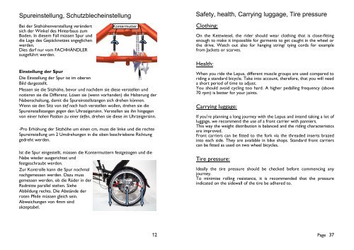 Gebrauchsanweisung Wartung und Pflege USER`S ... - Hase Bikes