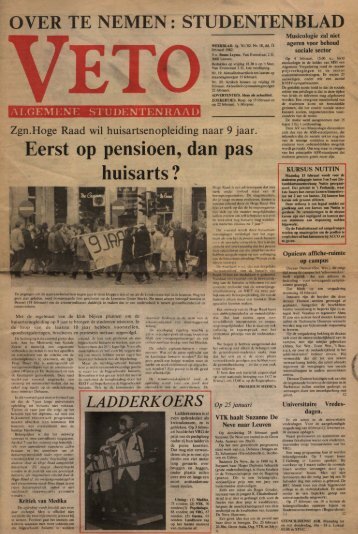 OVER TE NEMEN â€¢ â€¢ STUDENTENBLAD - archief van Veto