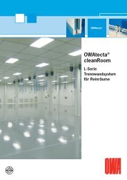 OWAtecta ® cleanRoom Wandsystem – Druckschrift 395