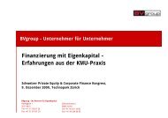 Finanzierung mit Eigenkapital – Erfahrungen aus der KMU ... - SECA