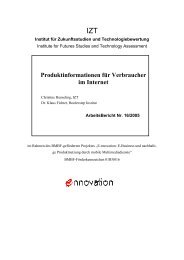 Produktinformationen für Verbraucher im Internet - IZT