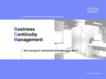Business Continuity Management - IBM