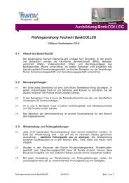 Prüfungsordnung Fachwirt BankCOLLEG