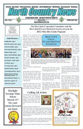 Volume 5, Number 3 - North Country News, March, 2012.