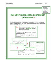 Hur utförs aritmetiska operationer i processorn? ? ?