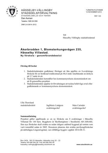Åkerbrodden 1, Blomsterkungsvägen 235, Hässelby Villastad.