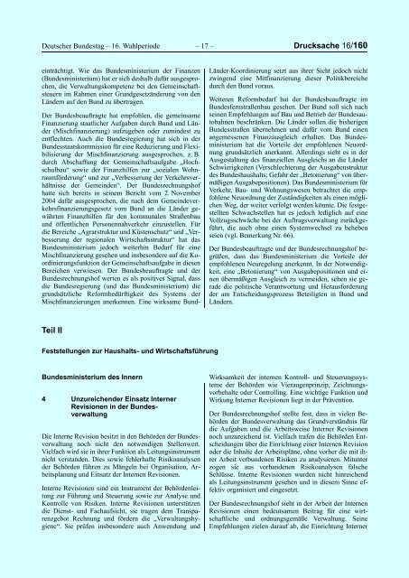 Bemerkungen des Bundesrechnungshofes 2005 - Beispielklagen