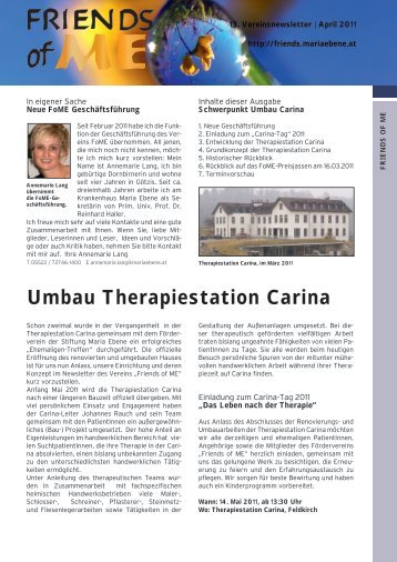 Umbau Therapiestation Carina