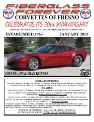 CoF Newsletter January 2013 - Vette Car Club - Fresno