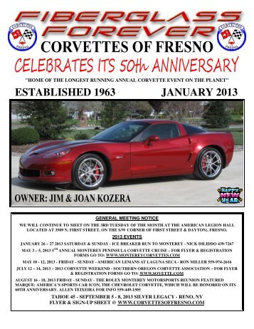 CoF Newsletter January 2013 - Vette Car Club - Fresno