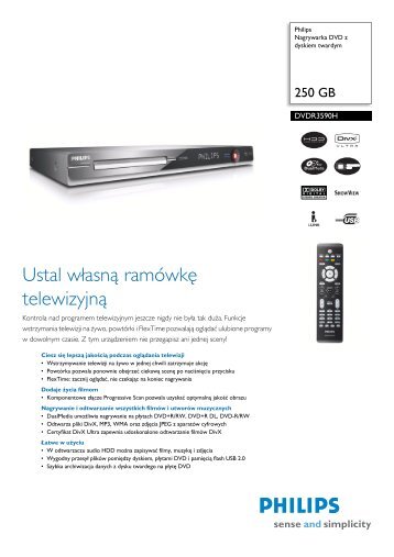 DVDR3590H/58 Philips Nagrywarka DVD z dyskiem twardym - Action