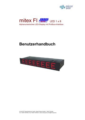 LED-Textanzeige 1 x 8 Stellen - MicroSYST Systemelectronic GmbH