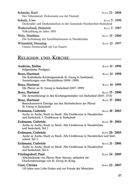 Inhaltsverzeichnis Jahrbücher 1986 bis 2009 - Heimat ...