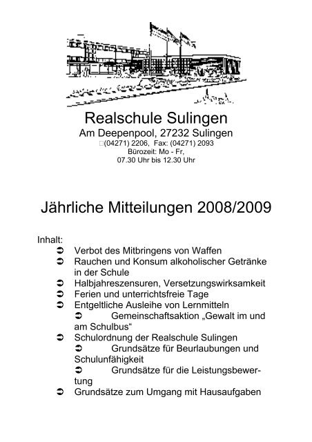 Schulordnung der Realschule Sulingen - nline
