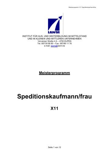 Speditionskaufmann/frau - IAWM