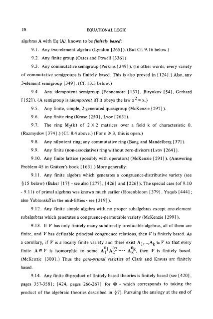 Survey 1979: Equational Logic - Department of Mathematics ...