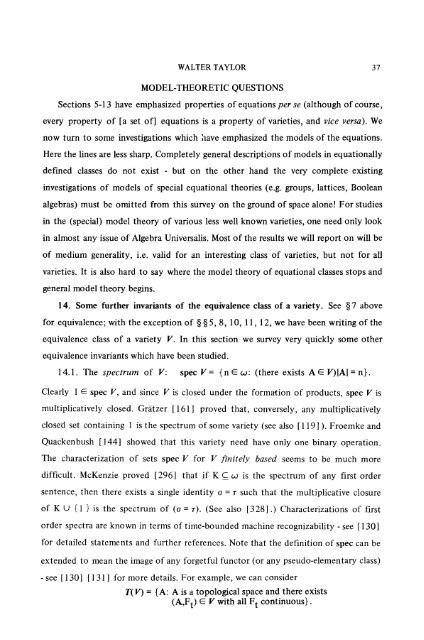 Survey 1979: Equational Logic - Department of Mathematics ...