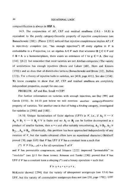 Survey 1979: Equational Logic - Department of Mathematics ...