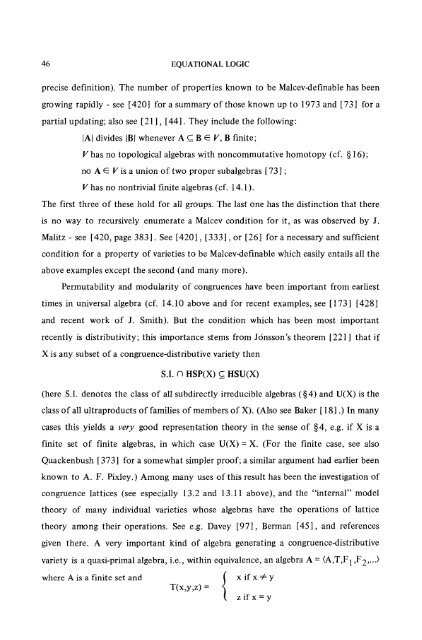 Survey 1979: Equational Logic - Department of Mathematics ...