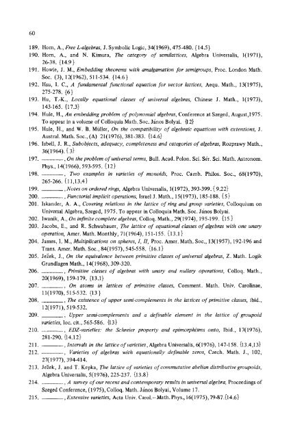 Survey 1979: Equational Logic - Department of Mathematics ...