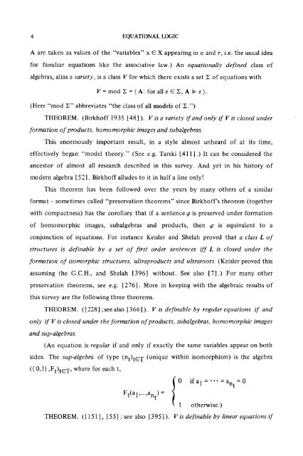 Survey 1979: Equational Logic - Department of Mathematics ...