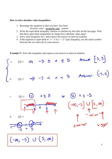 Section 2.8 – Absolute Value Equations and Inequalities Recall ...