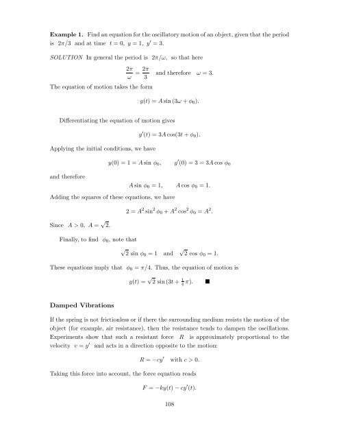 Second Order Linear Differential Equations