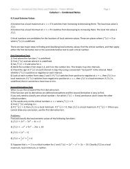 Calculus I – Condensed Notes