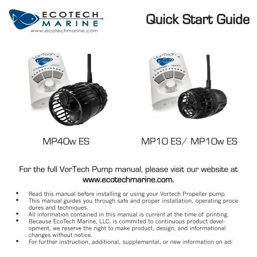 VorTech EcoSmart Quick Start Guide PDF - Drs. Foster and Smith