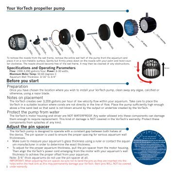 Your VorTech propeller pump Before you start ... - EcoTech Marine