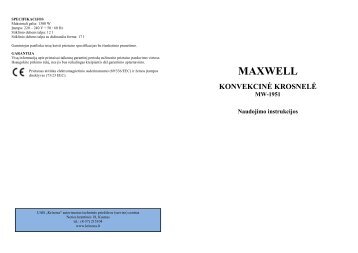 Maxwell MW-1951 Konvekcine krosnele.pdf - UAB Krinona - prekių ...