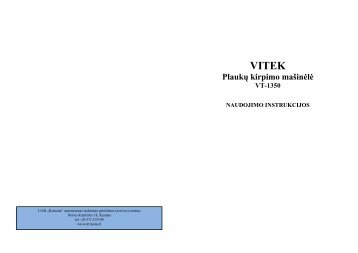 Vitek VT-1350 Plauku kirpimo masinele.pdf - UAB Krinona - prekių ...