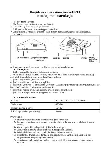 Daugiafunkcinis manikiuro aparatas JD6500.pdf - UAB Krinona ...