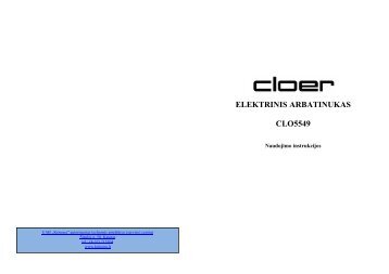 CLO5549 Elektrinis arbatinukas - UAB Krinona - prekių instrukcijos ...