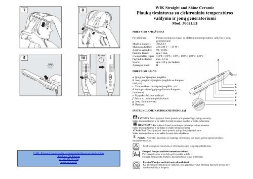 WIK 3062LEI Plauku tiesintuvas - UAB Krinona - prekių instrukcijos ...