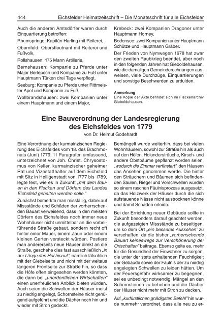 Kriegskosten im Flecken Gieboldehausen im Februar 1675