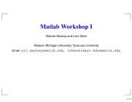 Matlab Workshop I - Western Michigan University