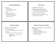 Learning Objectives Structures Structure Types Declare Structure ...