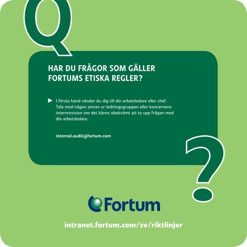 ETISKA REGLER - Fortum