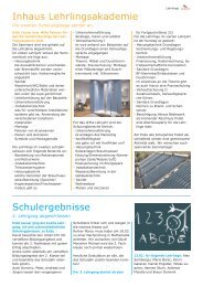 Inhaus Lehrlingsakademie Schulergebnisse - Dorfinstallateur