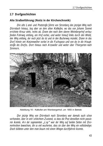 Alte Straßenführung (Notiz in der Kirchenchronik) - Dörrebach