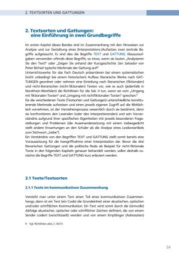 2. Textsorten und Gattungen: eine Einführung in zwei ... - Buch.de