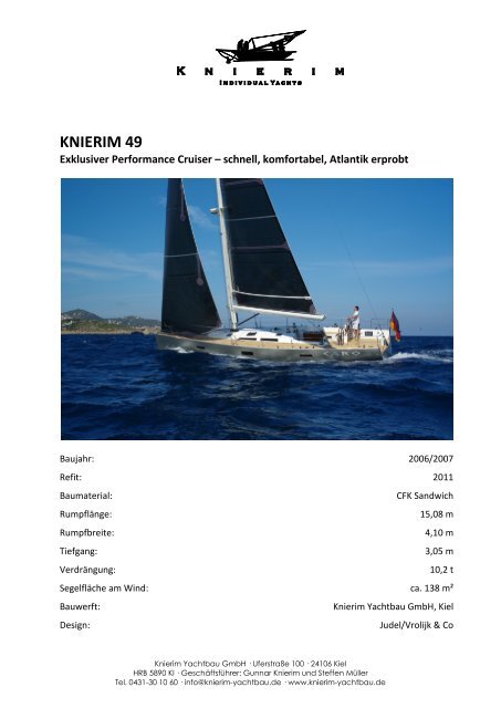 KNIERIM 49 - KNIERIM Yachtbau GmbH