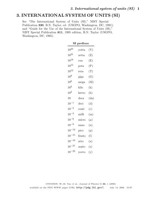3. INTERNATIONAL SYSTEM OF UNITS (SI)