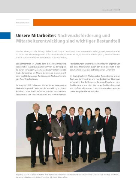 Geschäftsbericht 2012 - Volksbank eG
