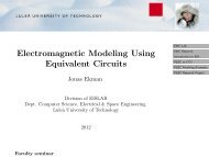 Electromagnetic Modeling Using Equivalent Circuits