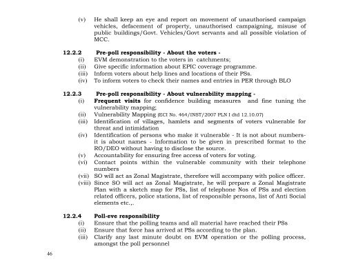 model check list for returning officers and assistant returning officers