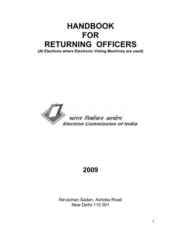 handbook for returning officers - Chief Electoral Officer, Govt. of Sikkim