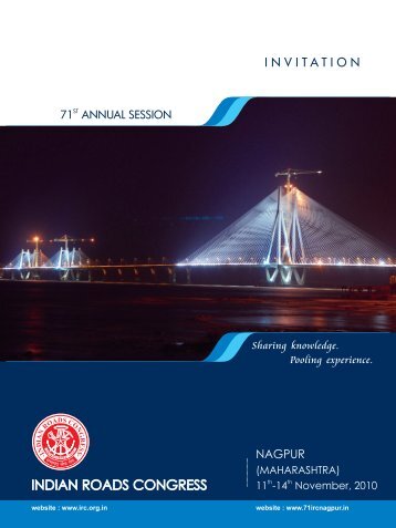 Booklet of IRC 71 Annual Session[1].pdf - Indian Roads Congress